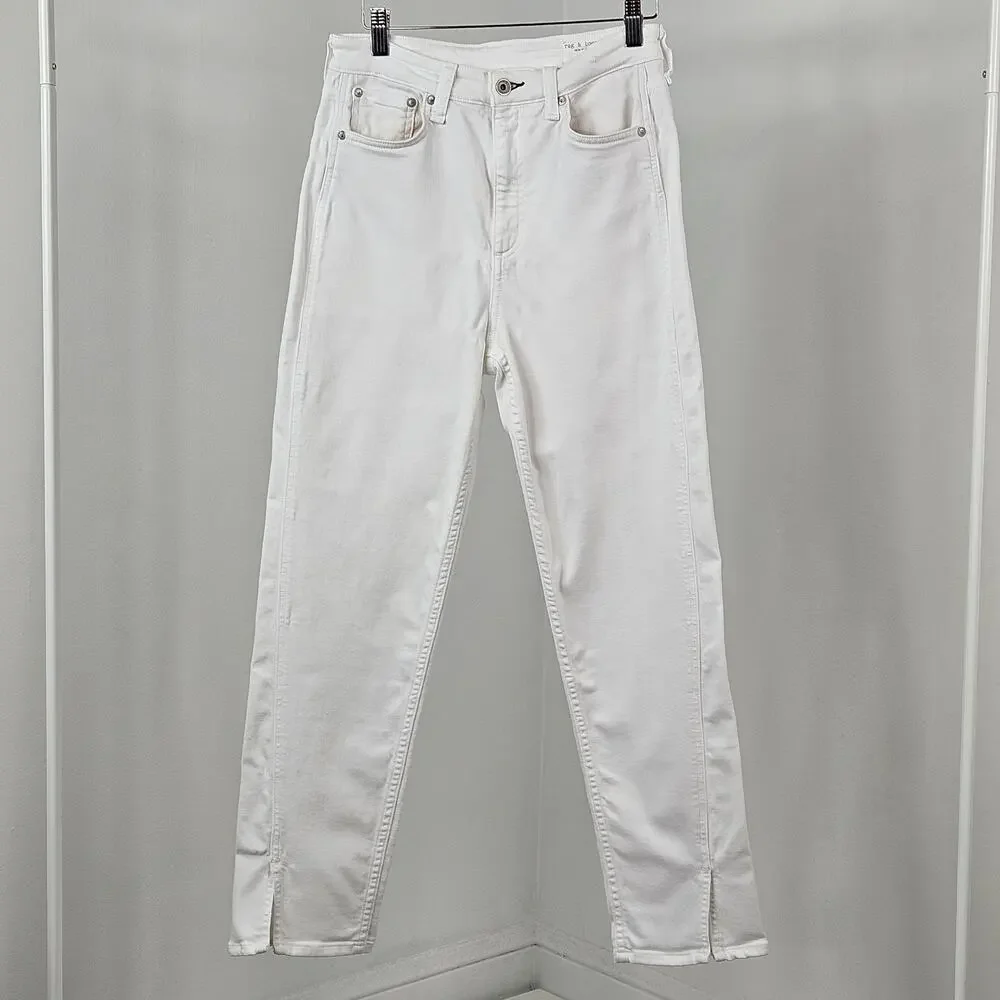Rag and‎ Bone White Denim Skinny Jeans High Rise Ankle | Womens 28 | MINOR FLAWS